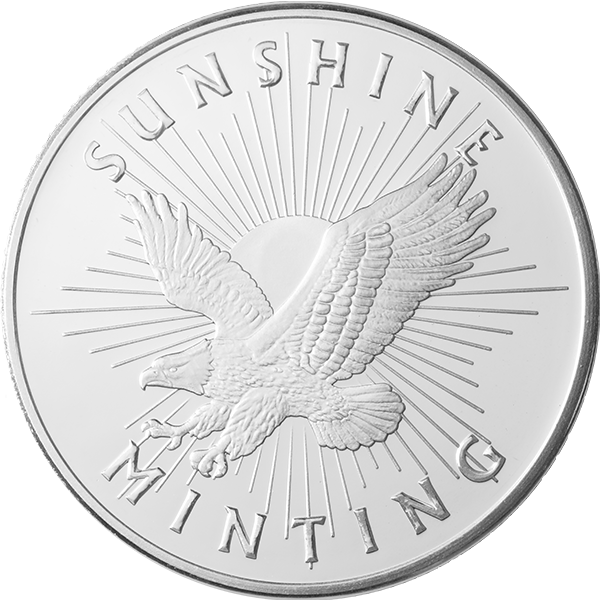 1 OZ SILVER ROUND SUNSHINE - Obverse