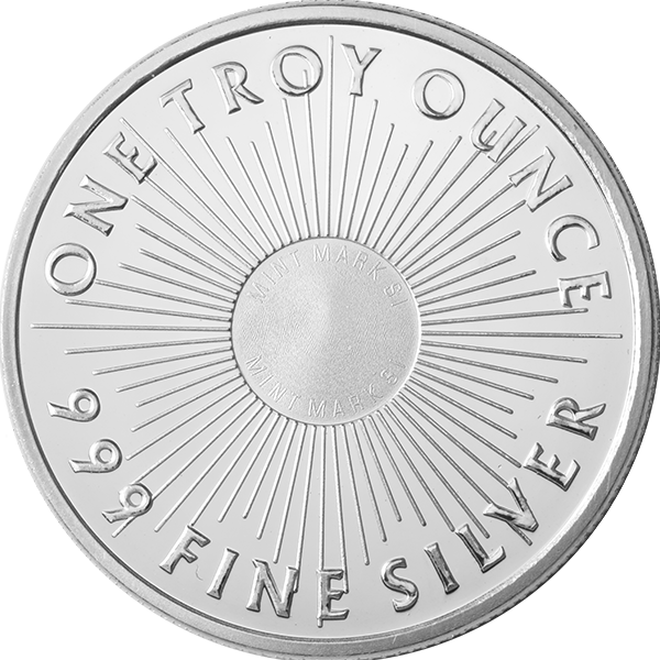 1 OZ SILVER ROUND SUNSHINE - Reverse