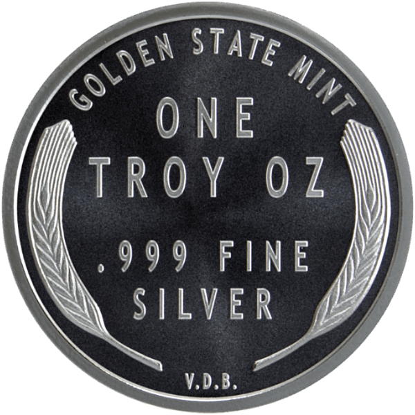 1 oz Wheat Cent Silver Round by Golden State Mint – One Troy Ounce .999 Fine Silver with wheat ears and V.D.B. inscription