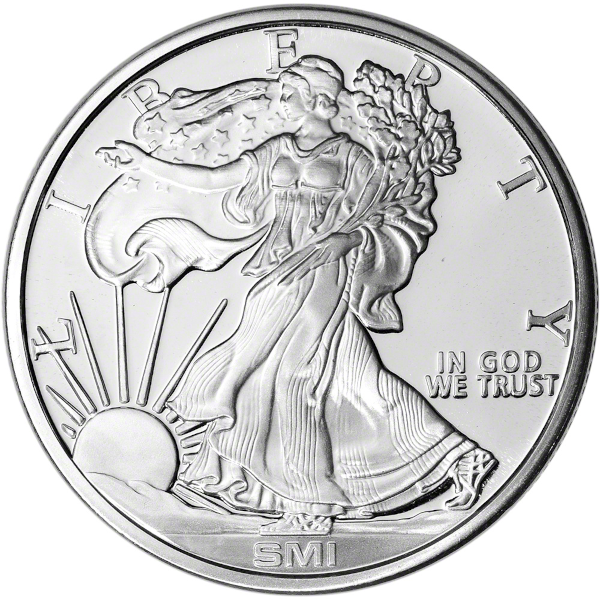 1 OZ SILVER ROUND WALKING LIBERTY SUNSHINE MINT - Obverse