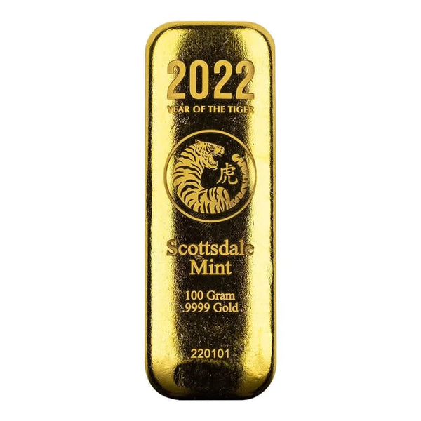 2022 Lunar Year of the Tiger 100 g Gold Bar