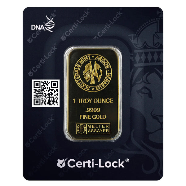 Scottsdale Gold in Certi-Lock 1 oz Gold Bar