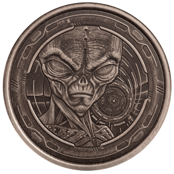 2022 Ghana Alien 1 oz Silver Antique Coin