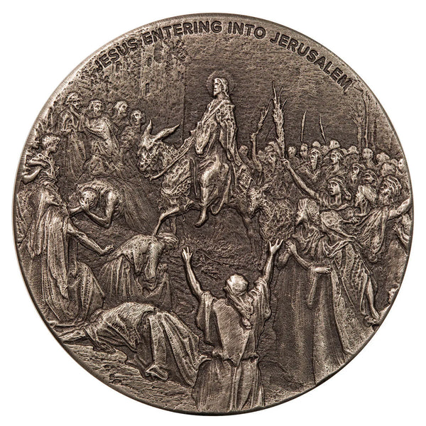 2023 Biblical Series 'Jesus Entering into Jerusalem' 2 oz Silver Antique Coin