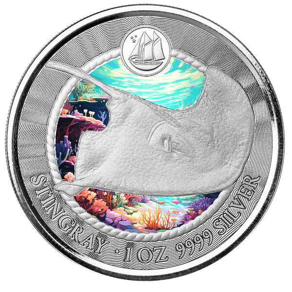 2023 Cayman Islands | Stingray 1 oz Silver Colorized Coin