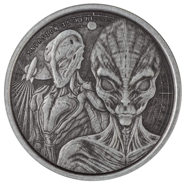 2023 Ghana Alien 1 oz Silver Antique Coin