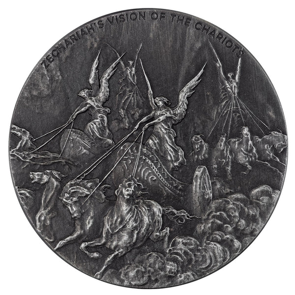 2023 Biblical Series 'Zechariah's Vision of the Chariots' 2 oz Silver Antique Coin