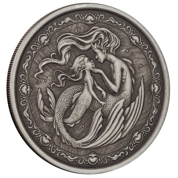 2023 Samoa Mermaid Mother & Daughter 1 oz Silver Antique Coin