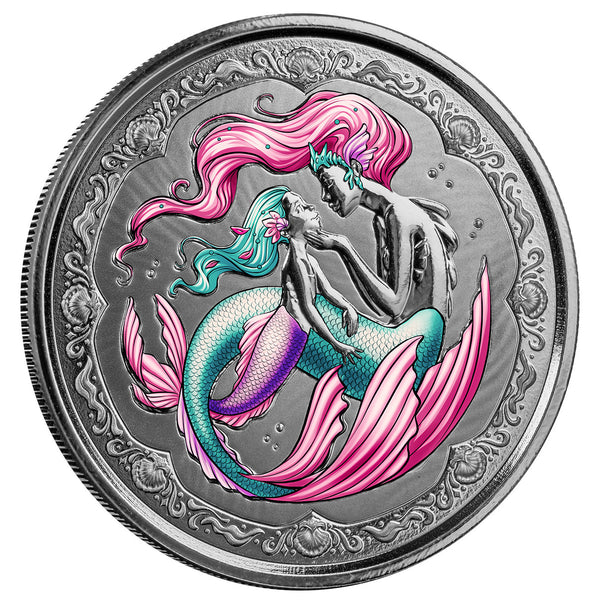 2023 Samoa Mermaid Mother & Daughter 1 oz Silver Colorized Coin