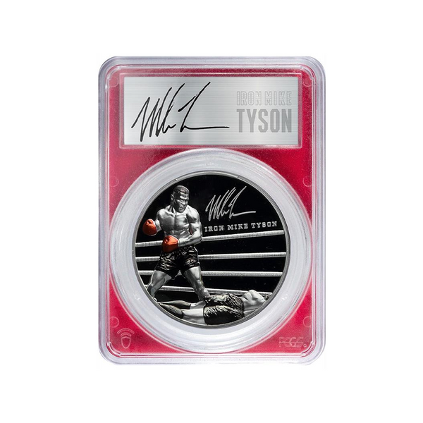 Mike Tyson 2023 5oz Pure Silver Signature Coin High Relief Autographed PCGS