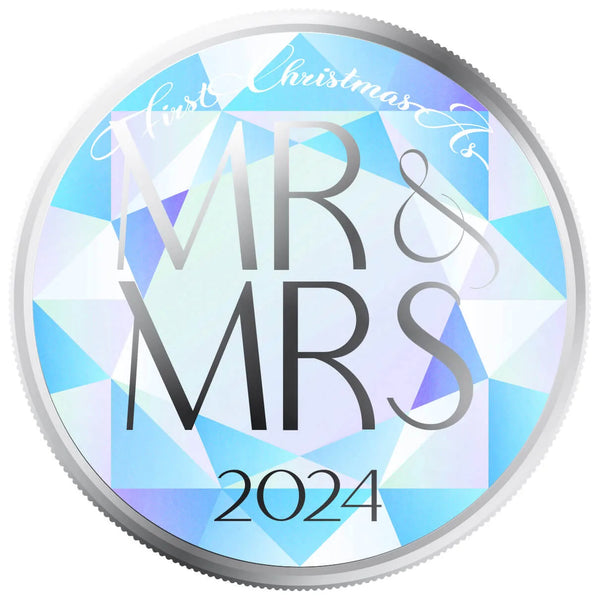 Mr. & Mrs. 1 oz Silver Christmas Round