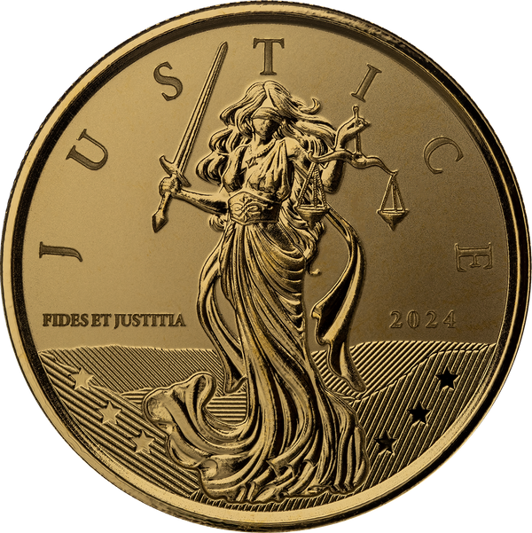 2024 Gibraltar Lady Justice 1 oz Gold Coin