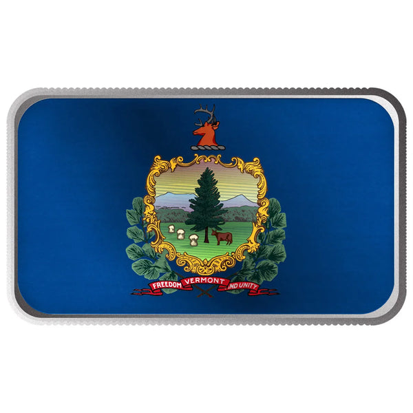 Vermont State Flag, 1 oz Silver Color Bar