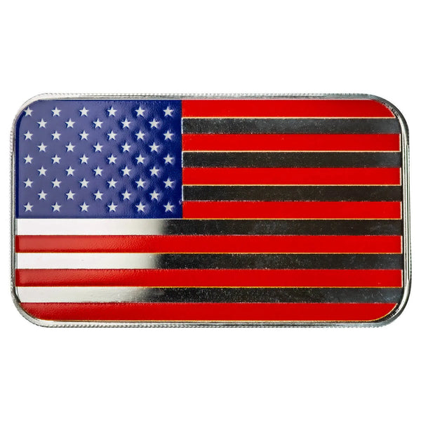 United States of America Flag 1 oz Silver Color Bar