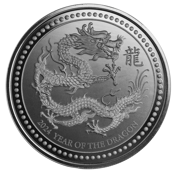 2024 Samoa Year of the Dragon 2 oz Black Rhodium Plating Coin