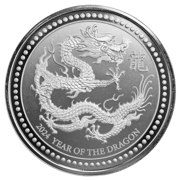 2024 Samoa Year of the Dragon 2 oz Silver Proof Like Coin