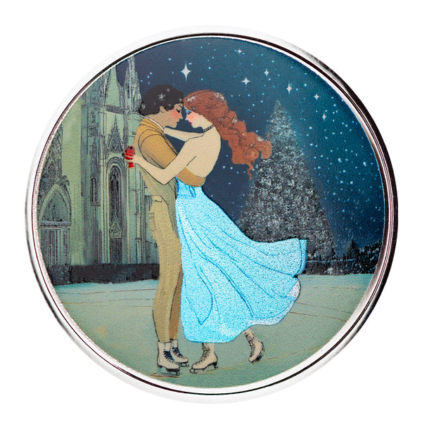 Ice Skating in Vienna 1 oz Silver Christmas Round
