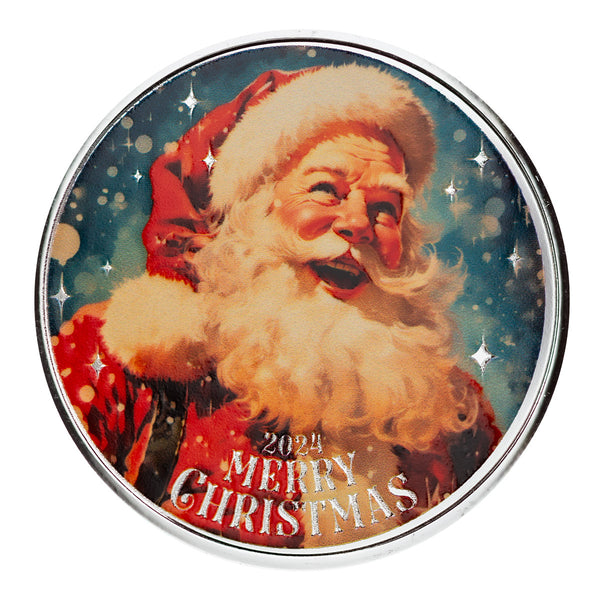 Santa Claus is Coming to Town 1 oz Silver Christmas Round