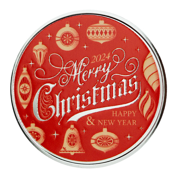 Merry Christmas & Happy New Year 1 oz Silver Christmas Round
