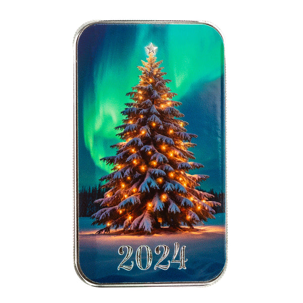 Lighting the Tree 1 oz Silver Christmas Bar