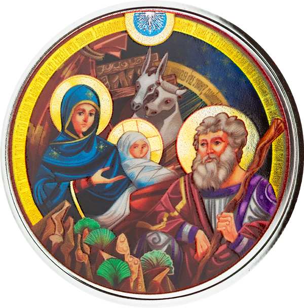The Bethlehem Nativity 1 oz Silver Color Christmas Round