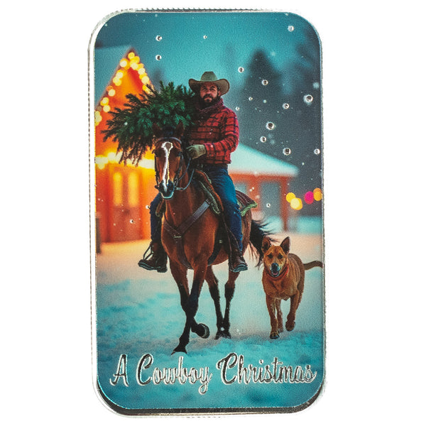 Cowboy Christmas Homecoming 1 oz Silver Christmas Bar