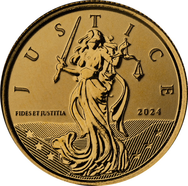 2024 Gibraltar Lady Justice 1 /10th oz Gold Coin
