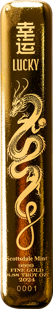 2024 Lucky Dragon 8.88 oz Cast Gold Bar