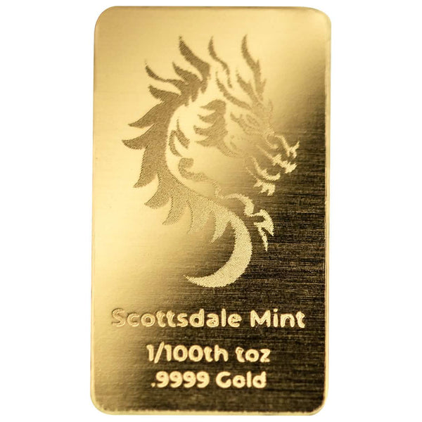 Lunar Year of the Dragon 1/100th oz Bar Gold