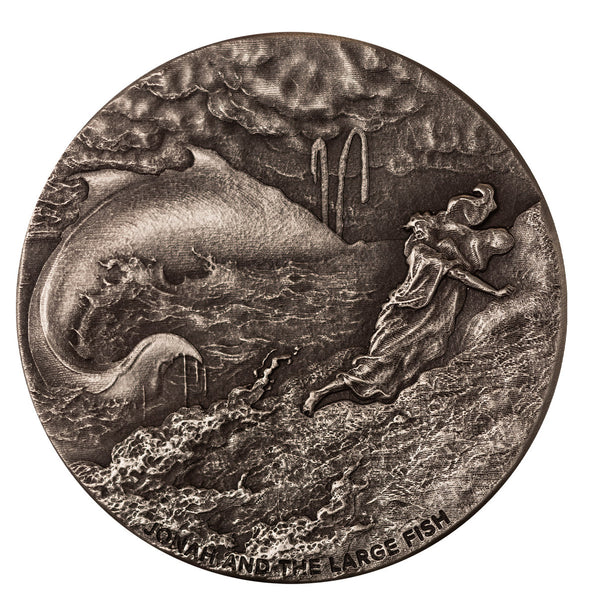2024 Biblical Series: Jonah and the Large Fish 2 oz Silver Antique Coin