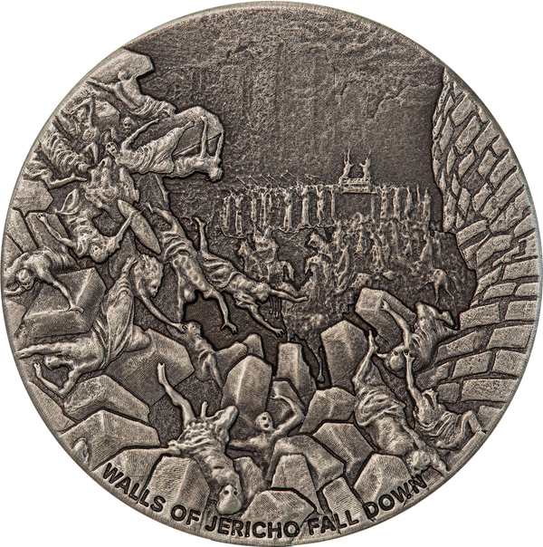 2024 Biblical Series: Walls of Jericho Fall Down 2 oz Silver Antique Coin