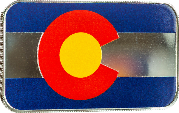 Colorado State Flag 1 oz Silver Color Bar
