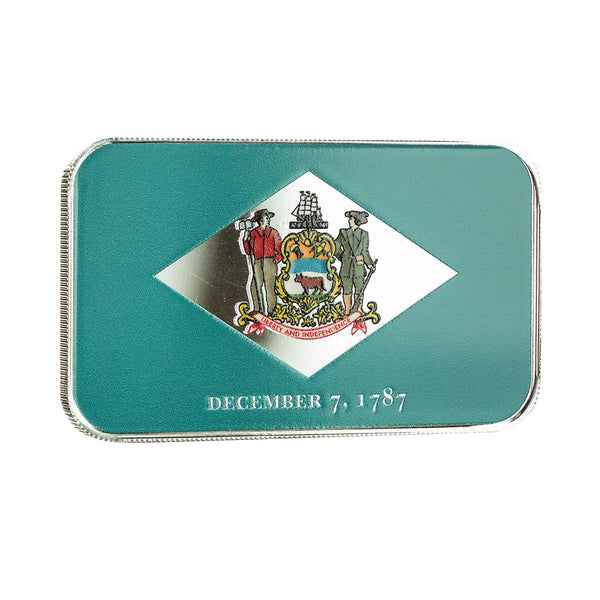 Connecticut State Flag 1 oz Silver Color Bar