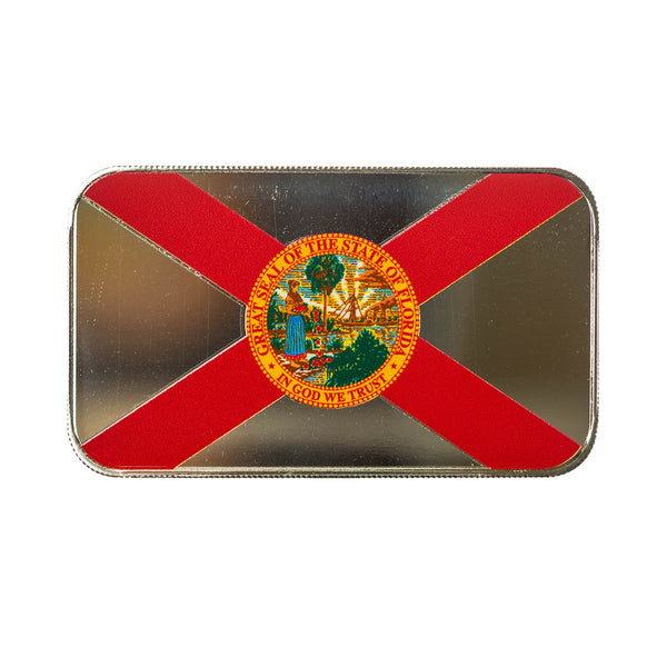 Florida State Flag 1 oz Silver Color Bar