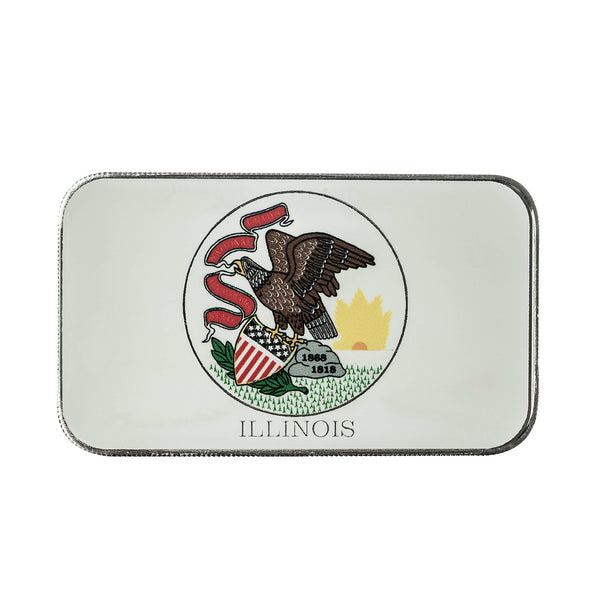 Illinois State Flagm 1 oz Silver Color Bar