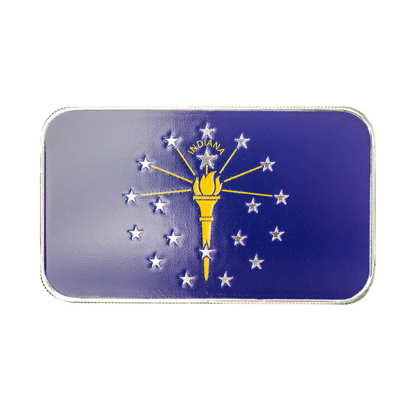 Indiana State Flag 1 oz Silver Color Bar