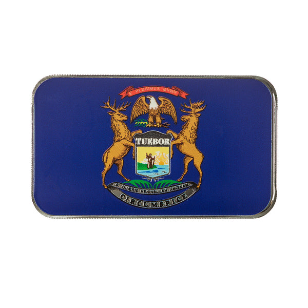 Michigan State Flag 1 oz Silver Color Bar