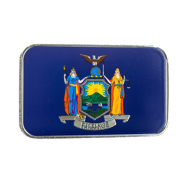 New York State Flag 1 oz Silver Color Bar