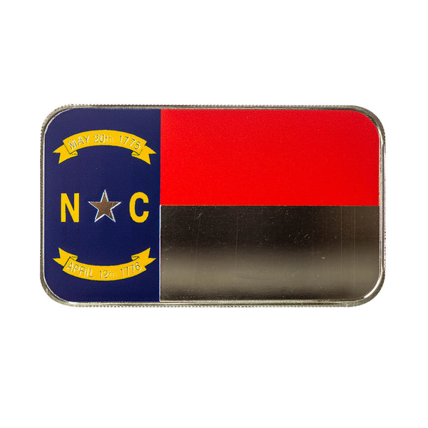 North Carolina State Flag 1 oz Silver Color Bar