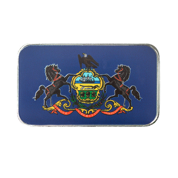 Pennsylvania State Flag 1 oz Silver Color Bar