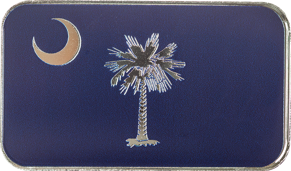 South Carolina State Flag 1 oz Silver Color Bar