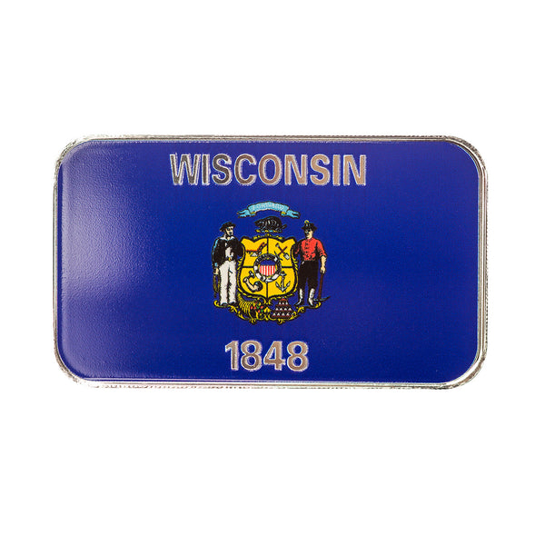 Wisconsin State Flag 1 oz Silver Color Bar