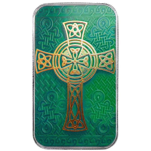 Celtic Cross 1 oz Silver Colorized Bar