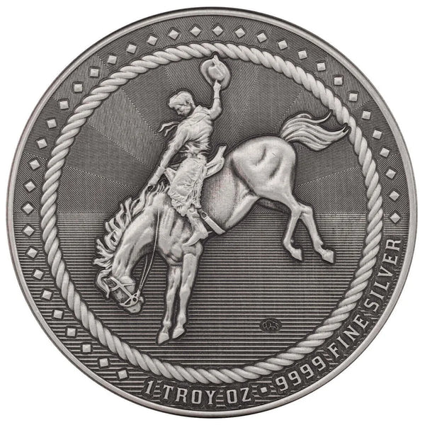 Cowboy | with Buffalo Privy 1 oz Silver Antique Round