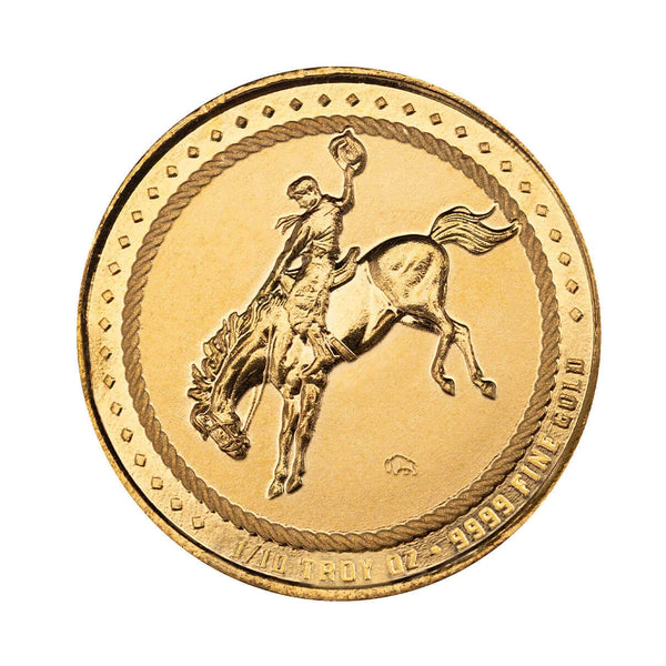 Cowboy | with Buffalo Privy 1/10th oz Gold Round