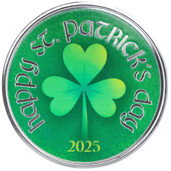Happy St. Patrick's Day 2025 1 oz Silver Colorized Round