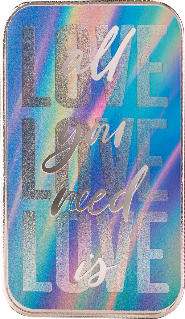 Valentine's Day | All You Need is Love 1 oz Silver Colorized Bar