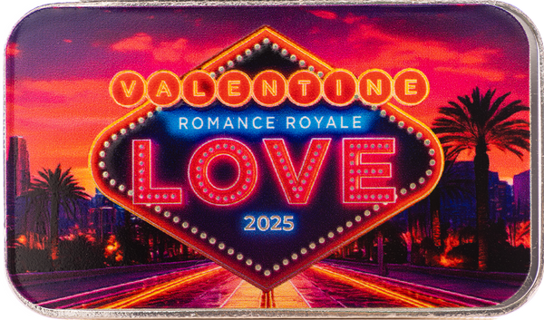 Valentine's Day | Romance Royale 1 oz Silver Colorized Bar