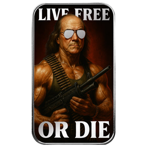 Americana | Live Free or Die 1 oz Silver Colorized Bar
