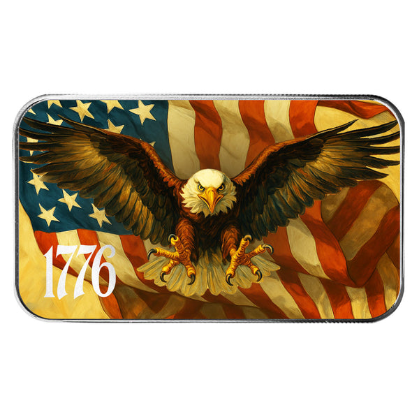 Americana | 1776 Bald Eagle 1 oz Silver Colorized Bar
